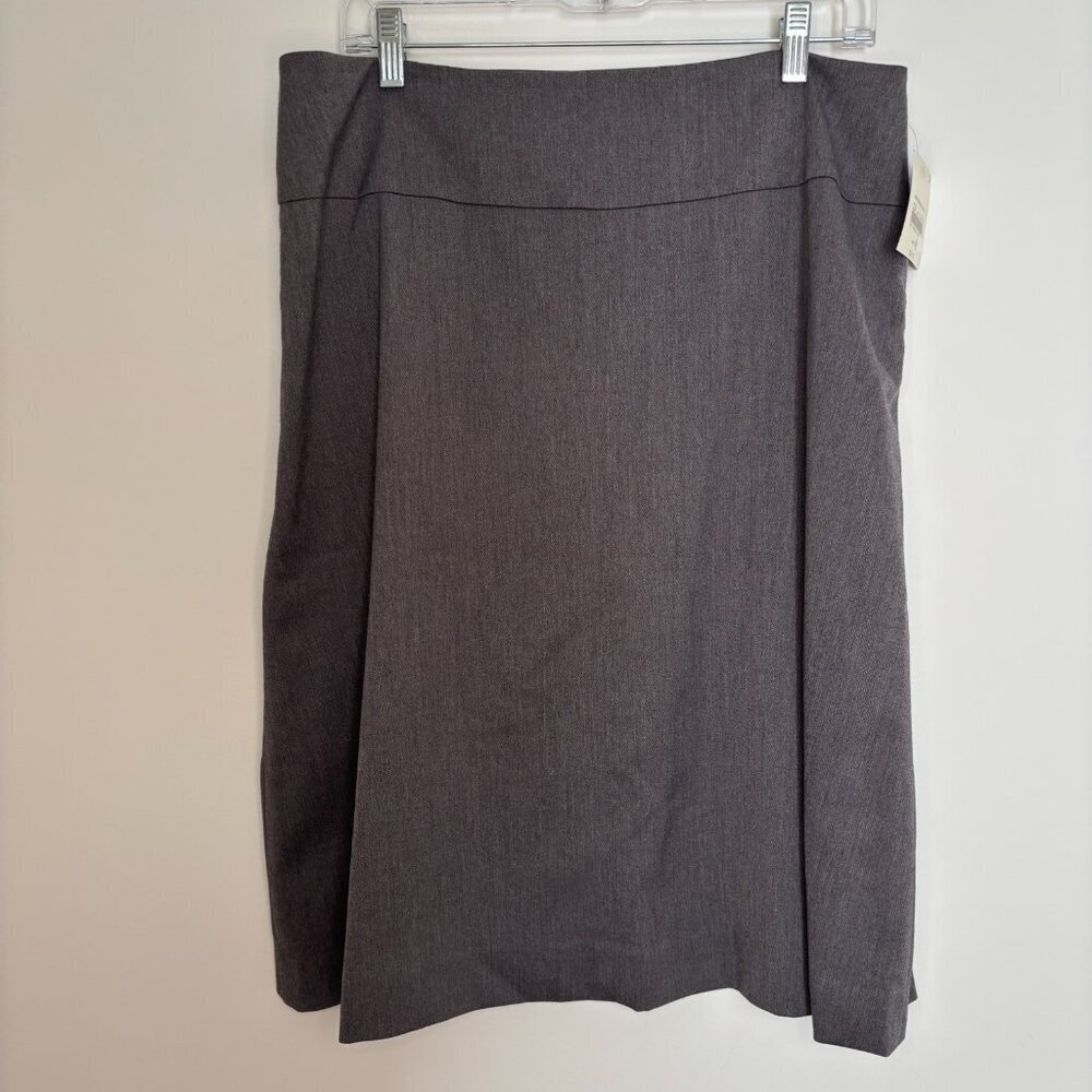 APOSTROPHE STRETCH NEW A-Line Skirt Womens 14 Gray Side Zip Midi Office Classic